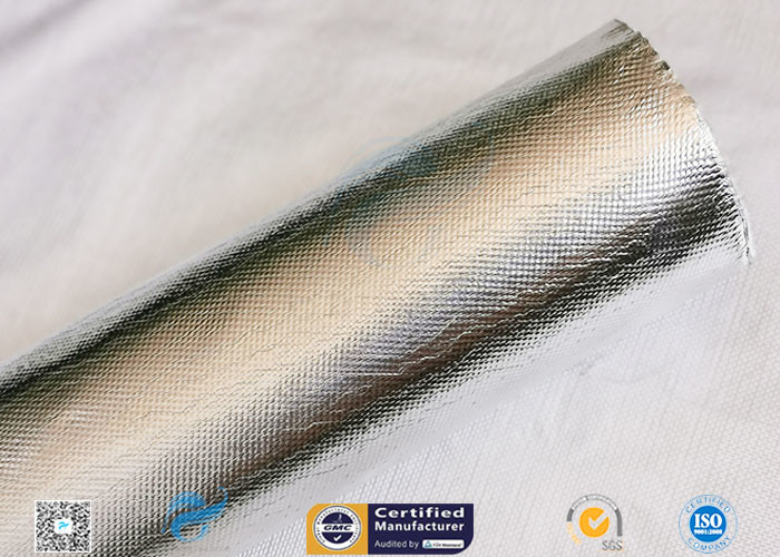 Heat Reflect Aluminium Foil Silver Coated Fabric For Industry 0.85mm Thickness