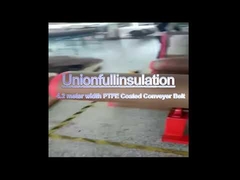 茶色のPTFEコーティングされたグラスファイバーメッシュ生地コンベアベルト 4X4 mm