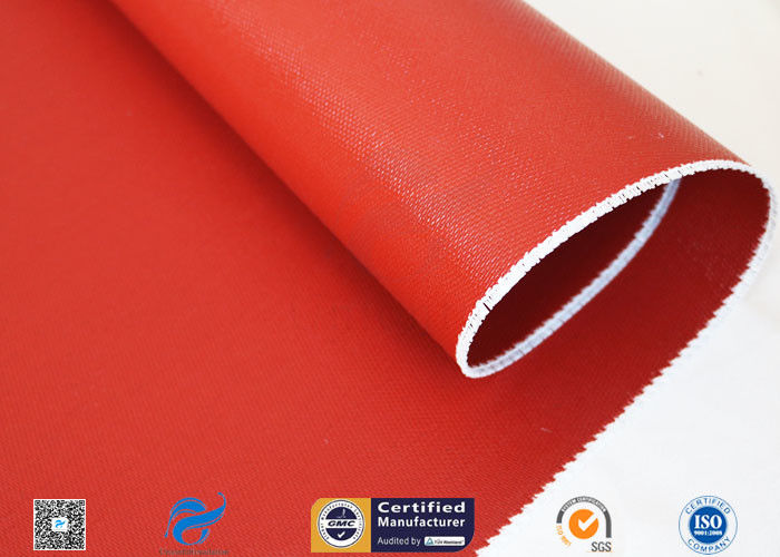 30oz Bright Red Silicone Coated Fiberglass Fabric For Auto Heat Insulation