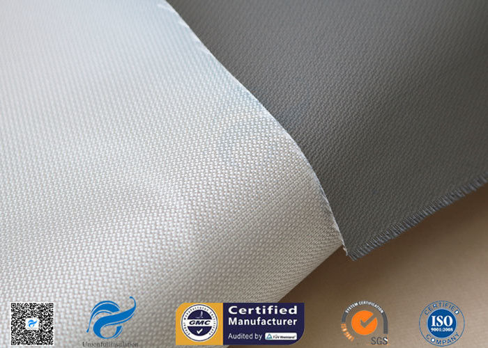 0.5mm 530gsm Grey Silicone Coated Fiberglass Fabric Plain Weave Heat Insulation