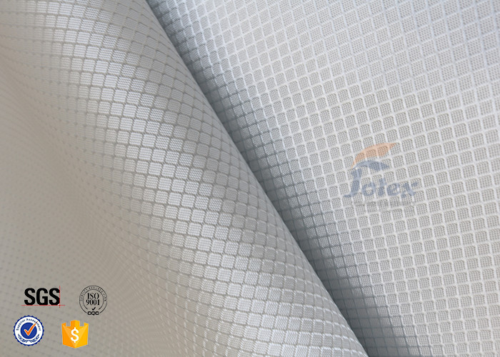Checked Silver Coated Fabric Aluminized Fiberglass Cloth For Decoration