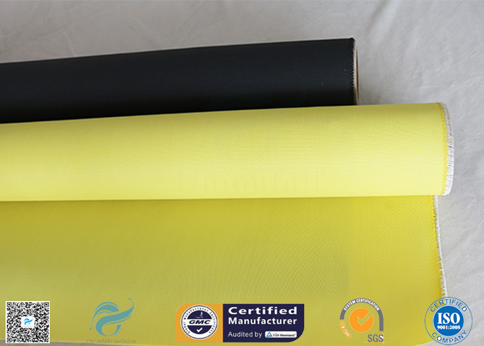 260℃ Heat Resistant 0.5mm Fire Blanket Silicone Coated Fiberglass Fabric Yellow Color